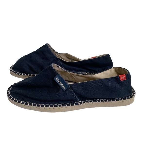 Havaianas Espadrilles Women Shoes 7 Blue Gold Threading Brazil Casual Flat - Picture 5 of 10